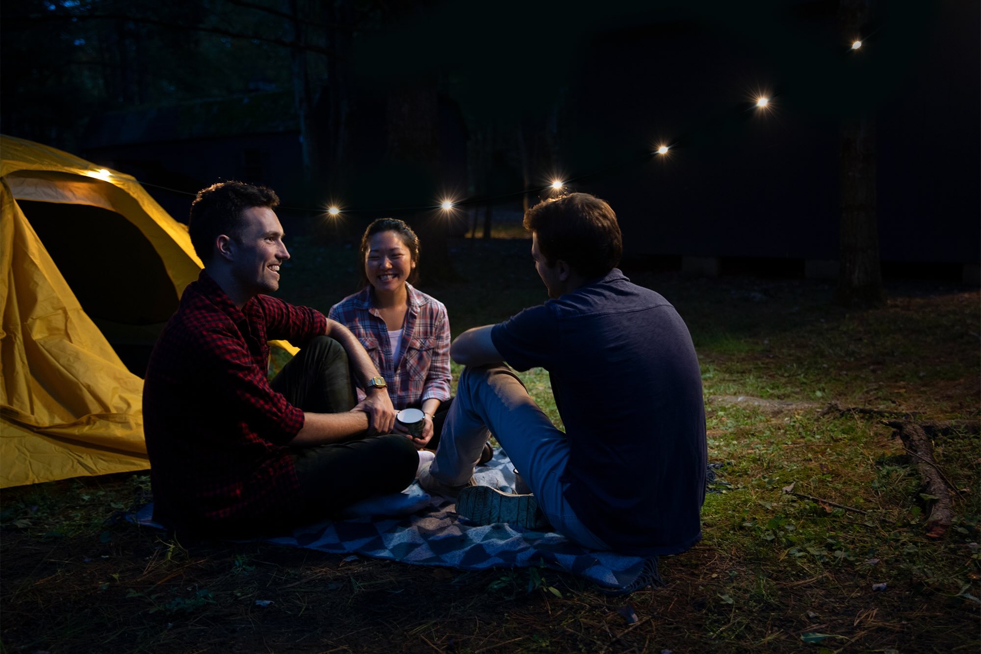 Campen, Draußen, Unterschlupf, Zelt, Person