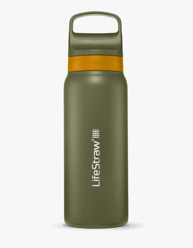 Wasserkaraffe, Trinkflasche, Grün, Isoliert, LifeStraw
