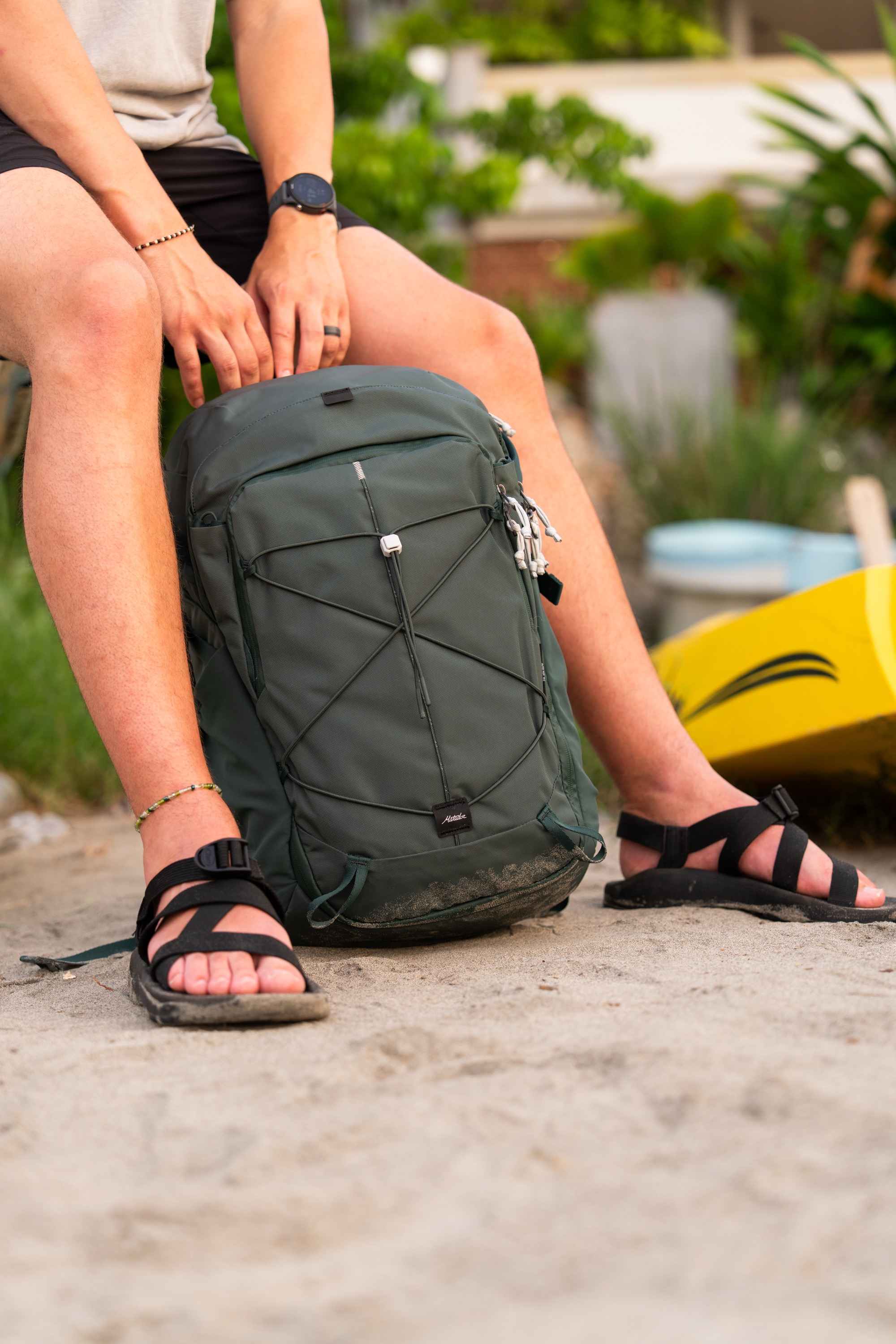 Rucksack, Outdoor, Grün, Kordelzug, Fronttasche