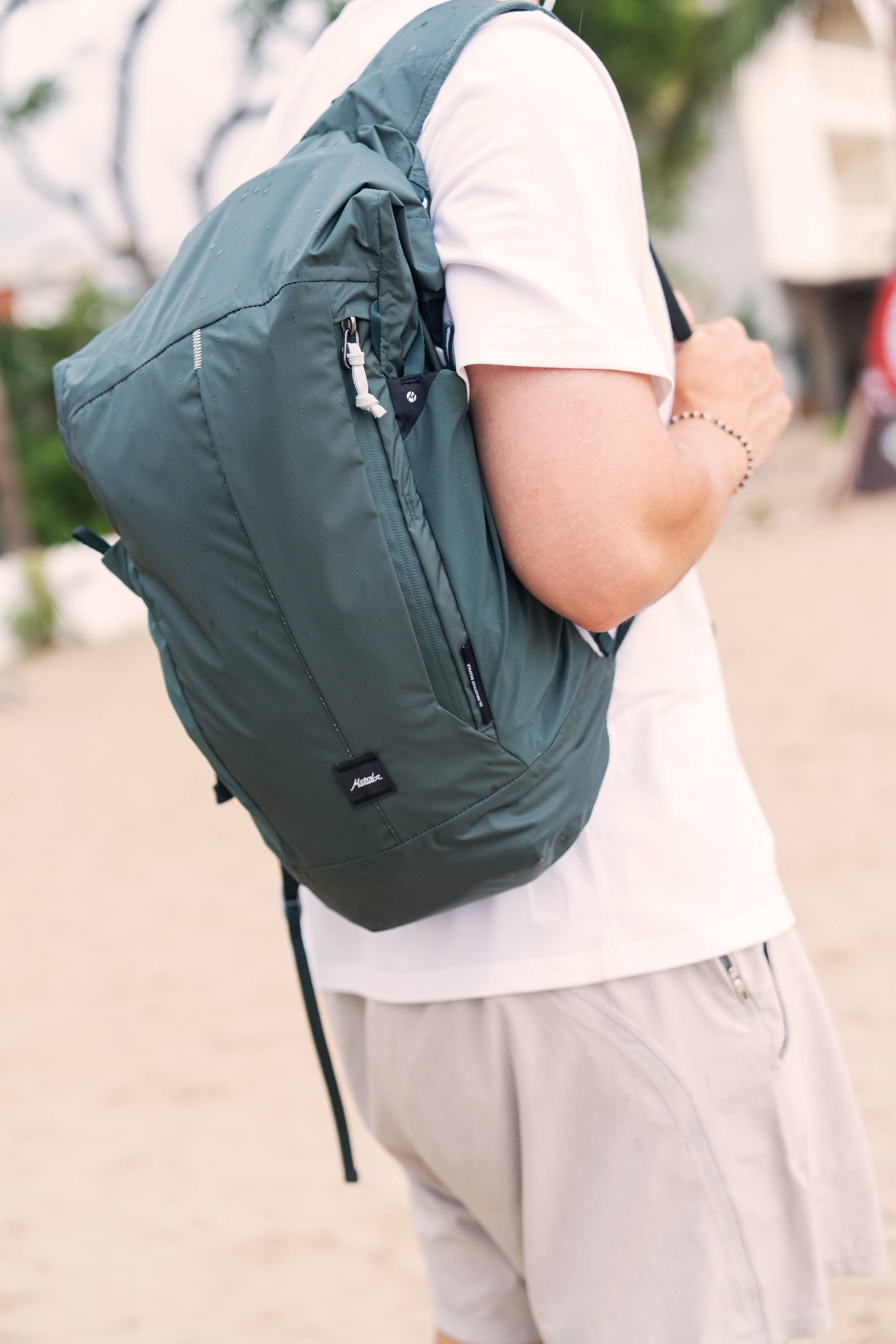 Rucksack, Rucksack, Grün, Reißverschlussfach, Schultergurt