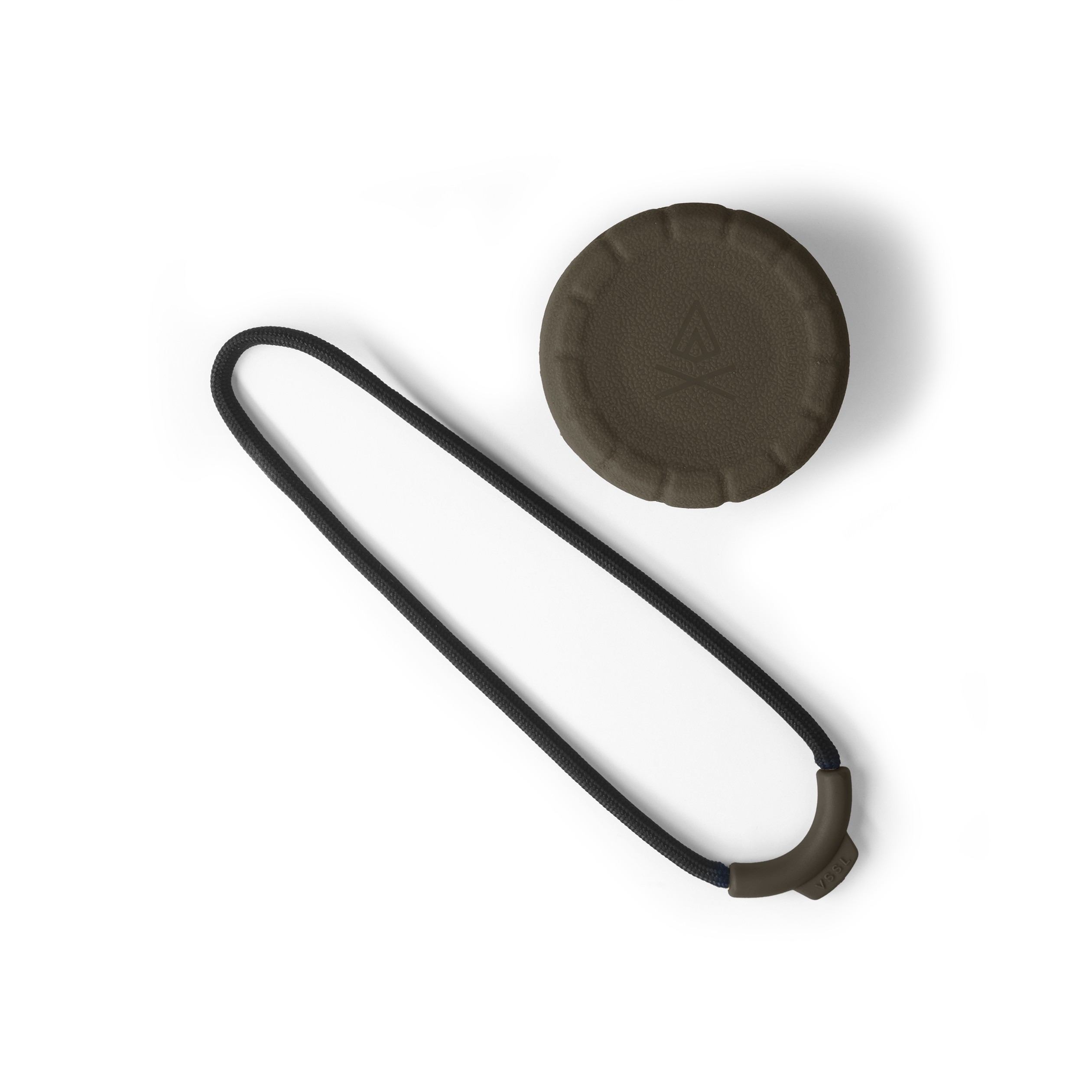 Kordelband, Silikonhalter, Runde Abdeckung, Schwarz, Olivbraun