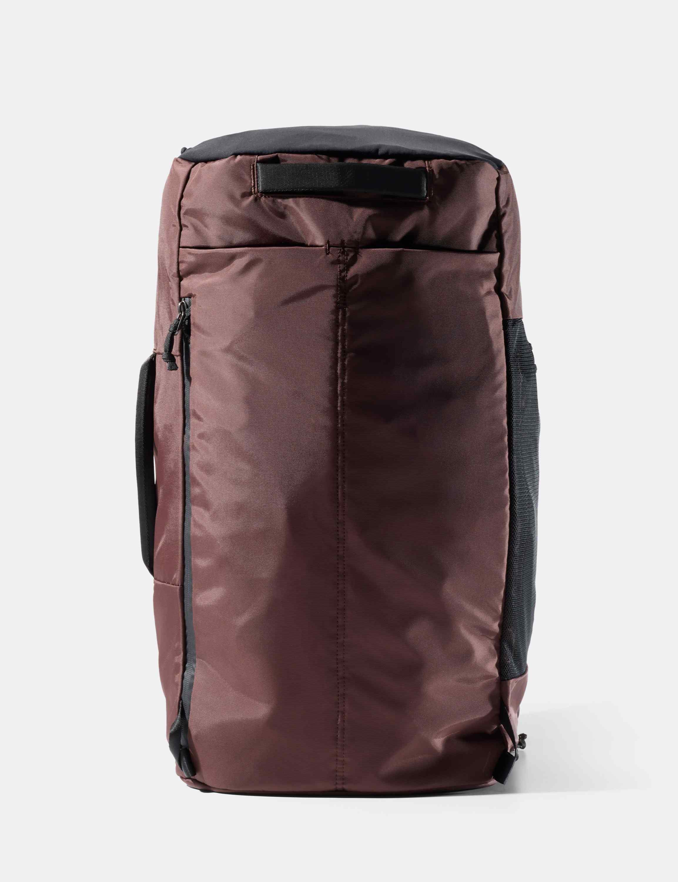 Rucksack, Backpack, Rucksack aus Nylon?, Marone Farbe, Seitliche Mesh-Tasche