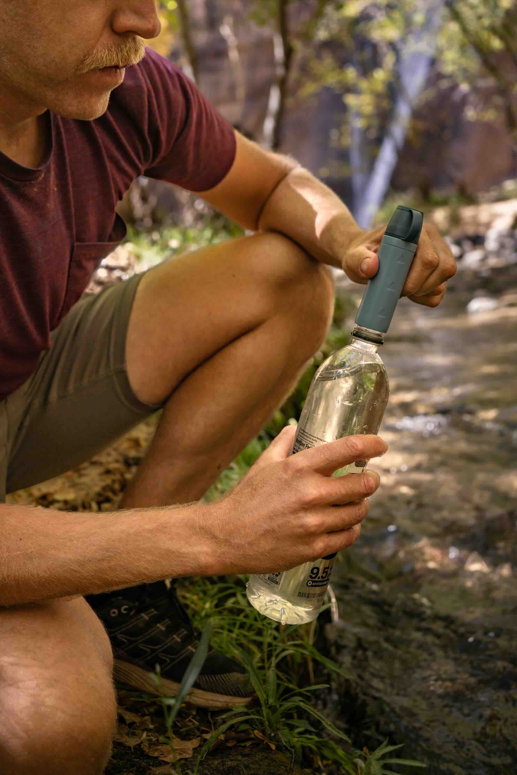 Wasserflasche, Trinkflasche, Kappenverschluss, Outdoor, Kieselglas