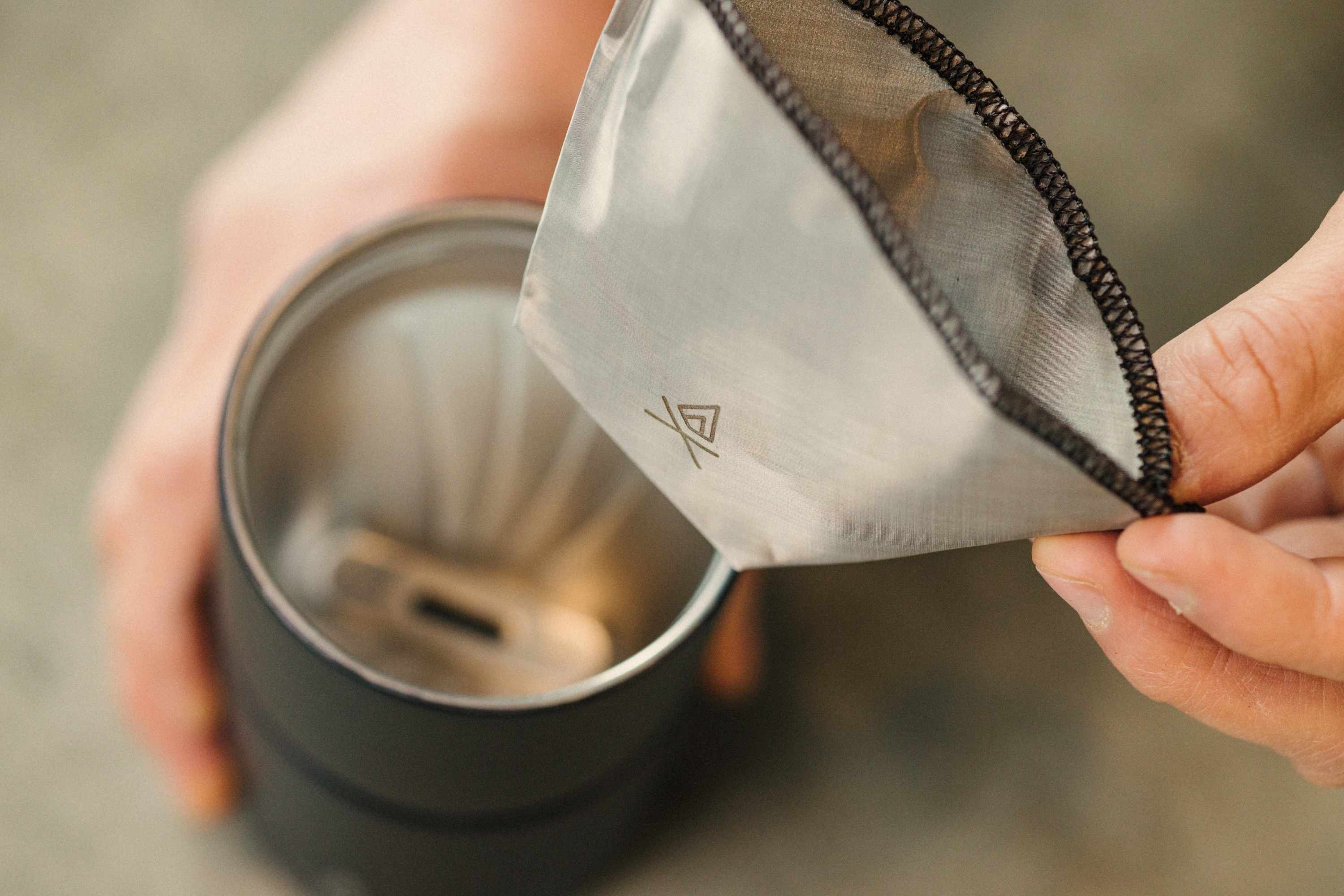 Kaffeefilter, Stofffilter, Wiederverwendbar, Feines Gewebe, Schwarze Kante