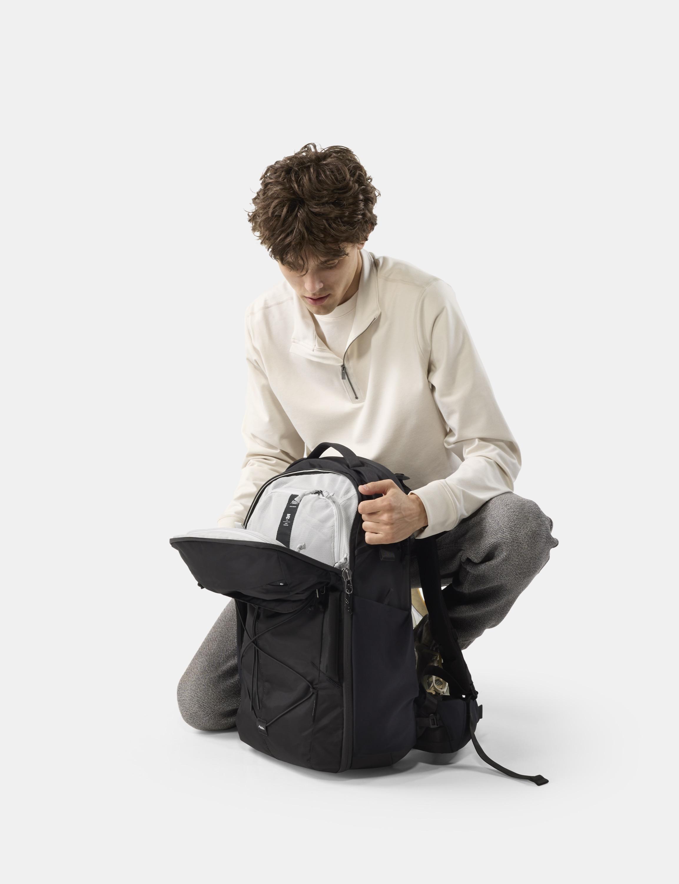 Rucksack, Backpack, Schwarz, Reißverschluss, Hauptfach