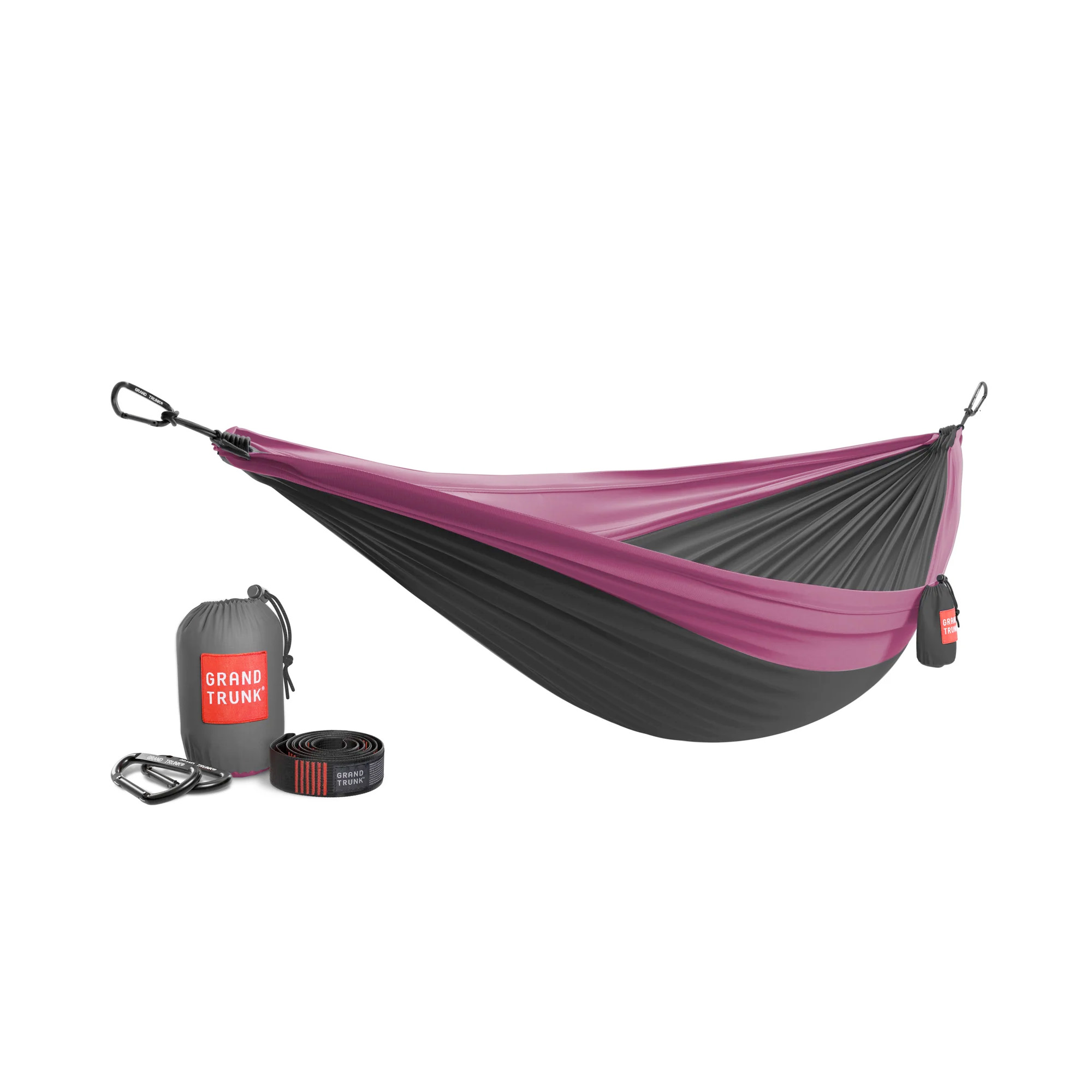 Grand Trunk Double Deluxe Hammock w/Straps (charcoal/magenta)