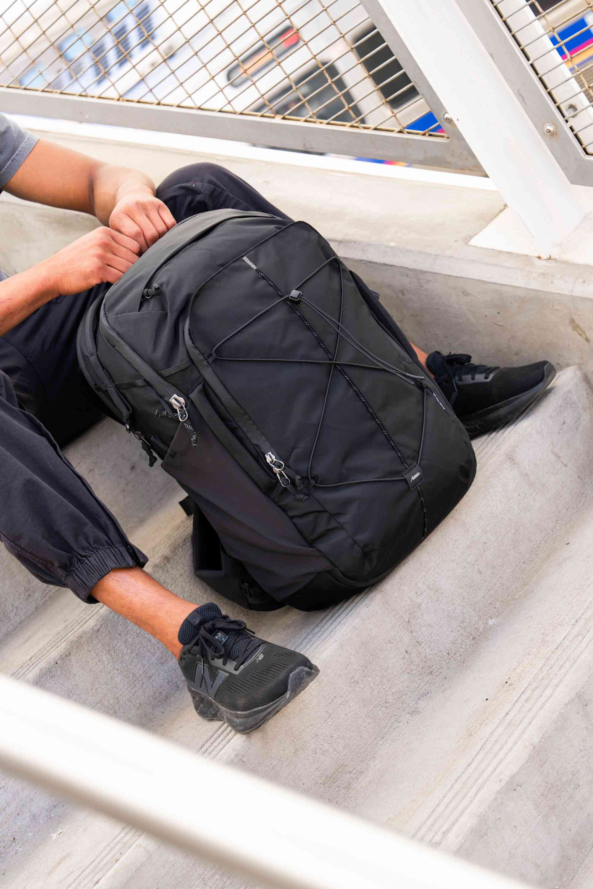 Rucksack, Rucksack, Schwarz, Reißverschlüsse, Outdoor, Rucksack