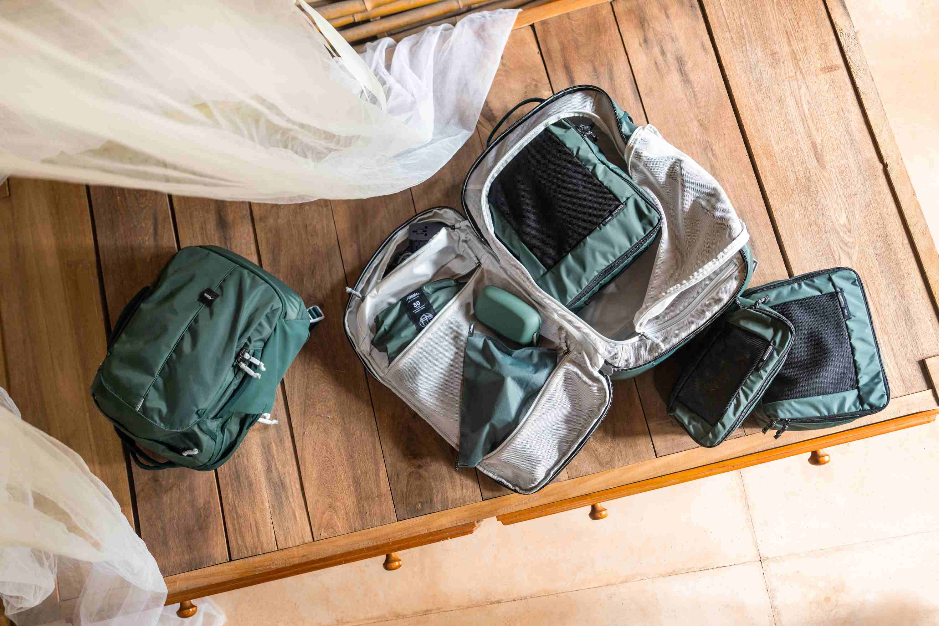 Rucksack, Reiserucksack, Mehrfachfach, Grün, Reisegepäck