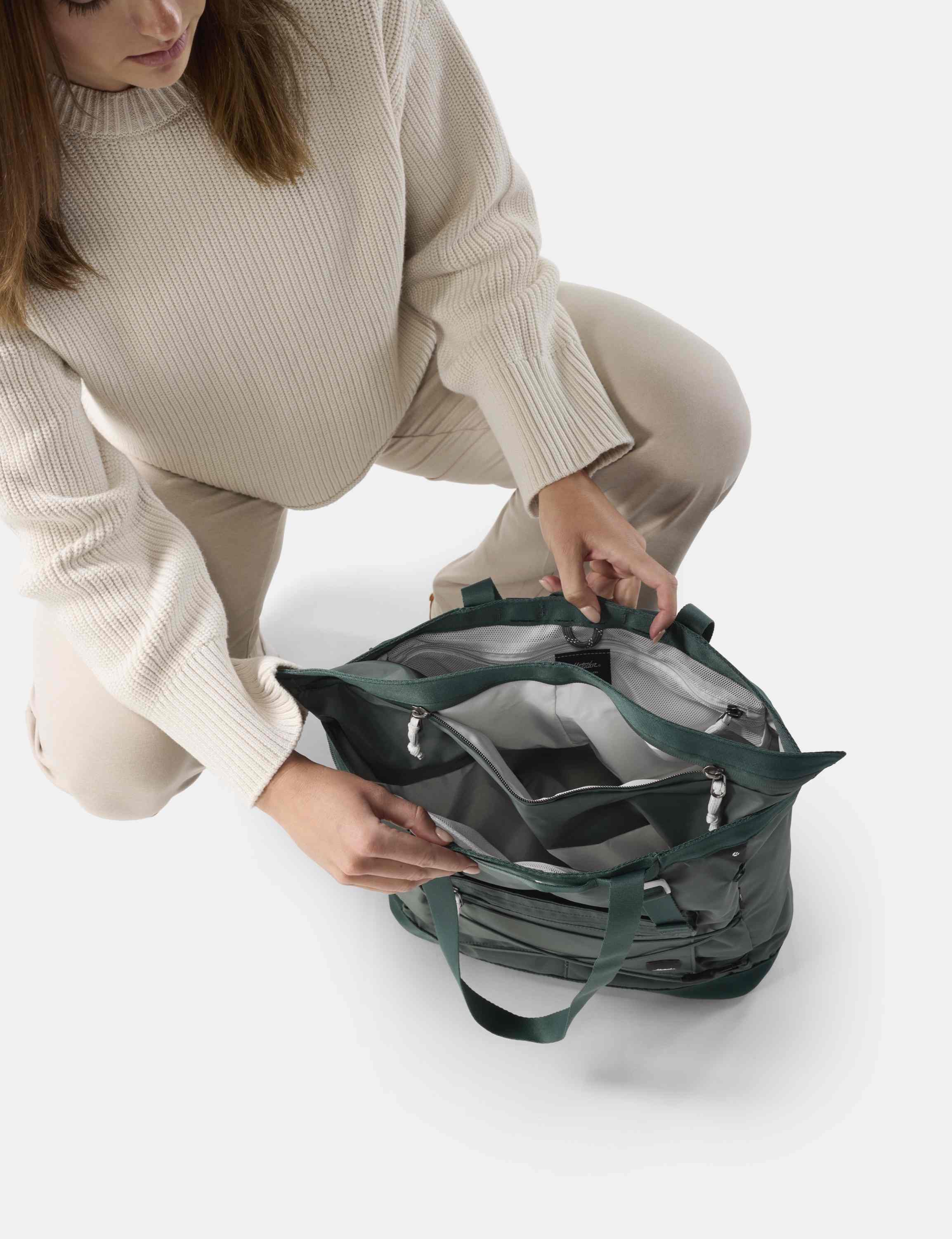 Tasche, Umhängetasche, Tasche mit Reißverschluss, Laptoptasche, Grün