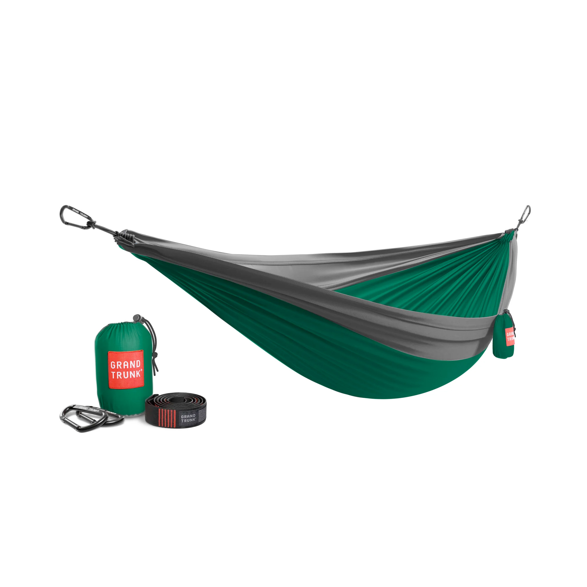 Grand Trunk Double Deluxe Hammock w/Straps (green/charcoal)