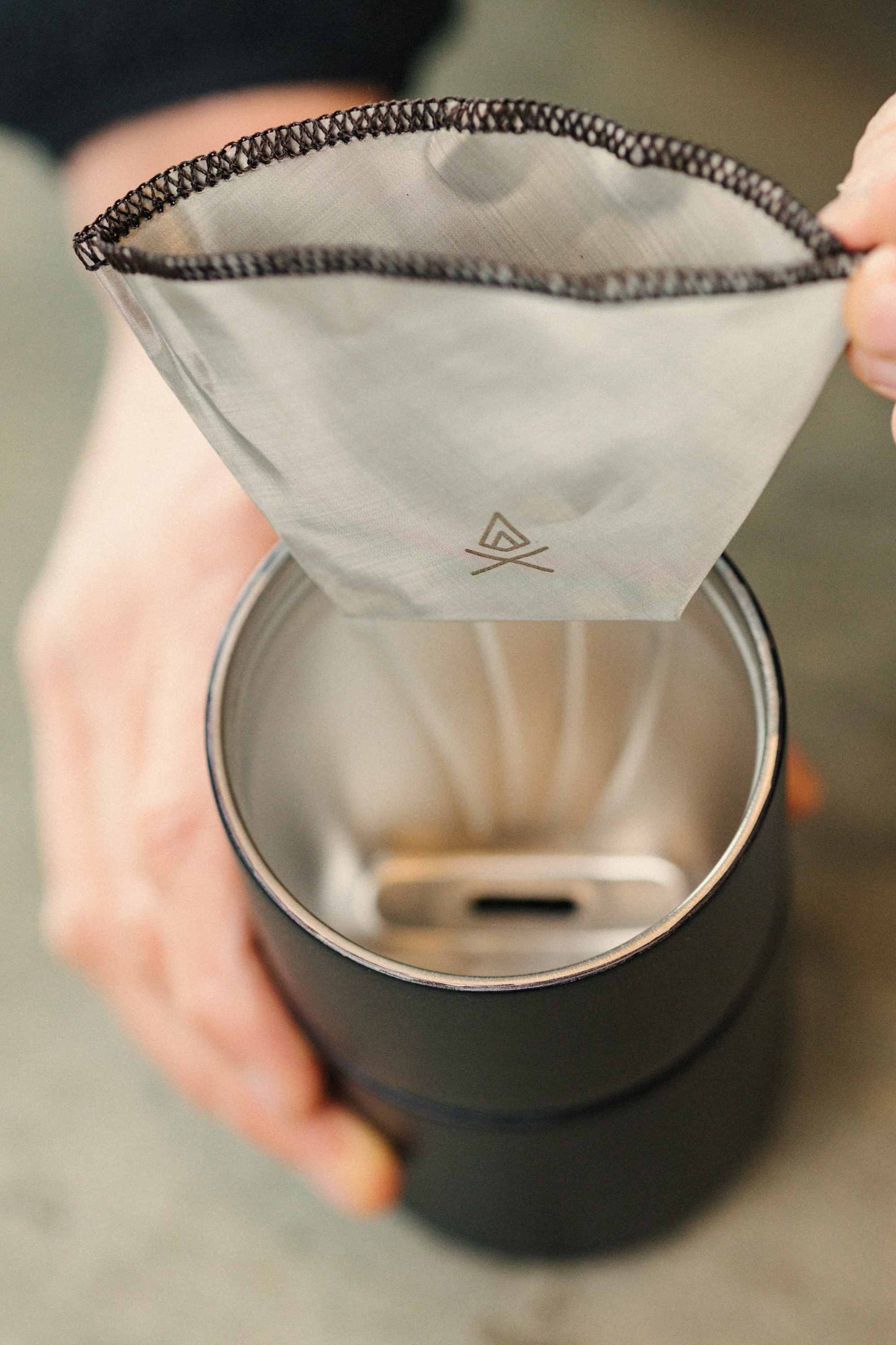 Kaffeefilter, Wiederverwendbarer Filter, Edelstahlbecher, Schwarzer Behälter
