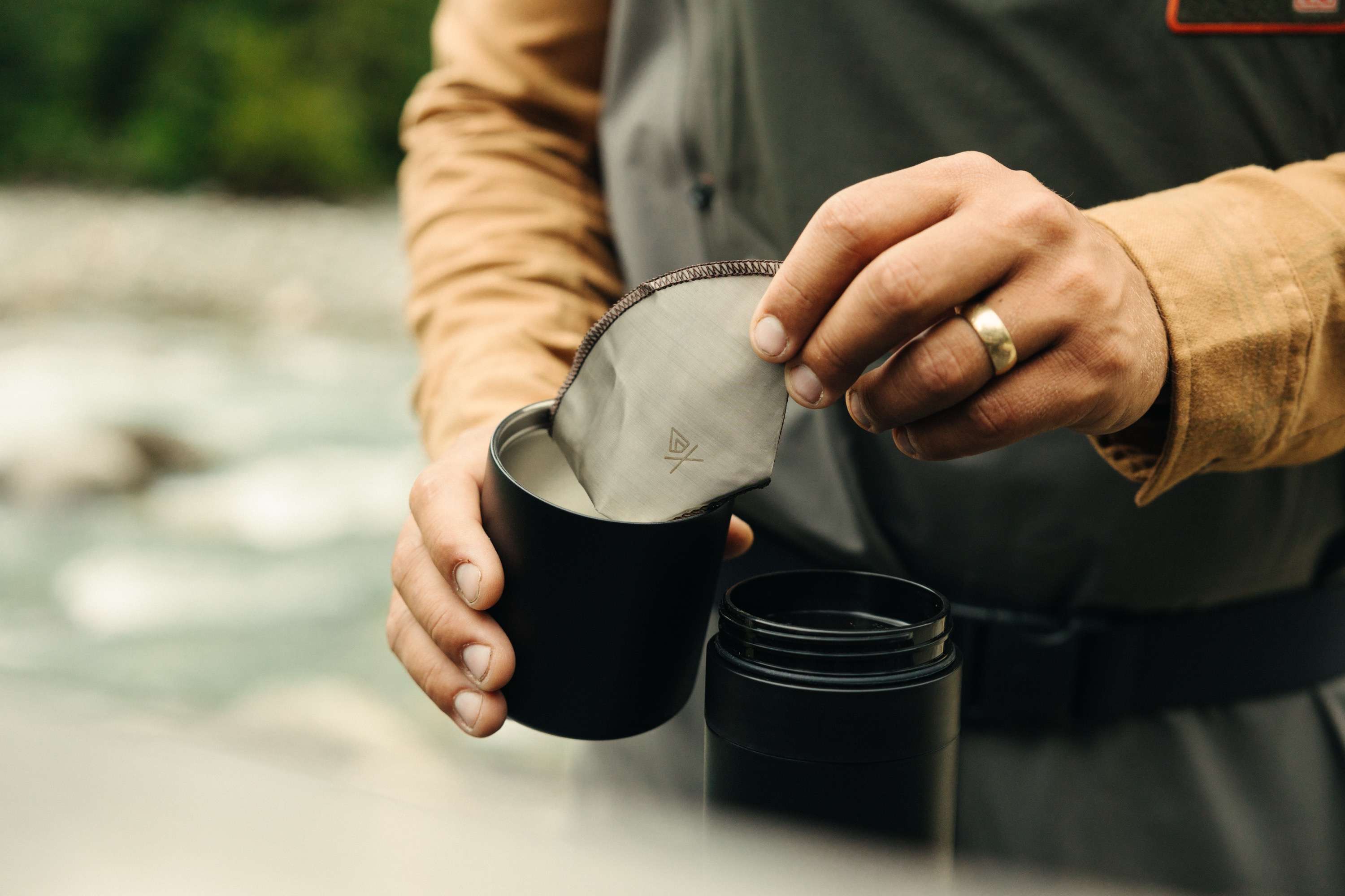 Kaffeebecher, Reisebecher, Kaffeefilter, wiederverwendbar, schwarz