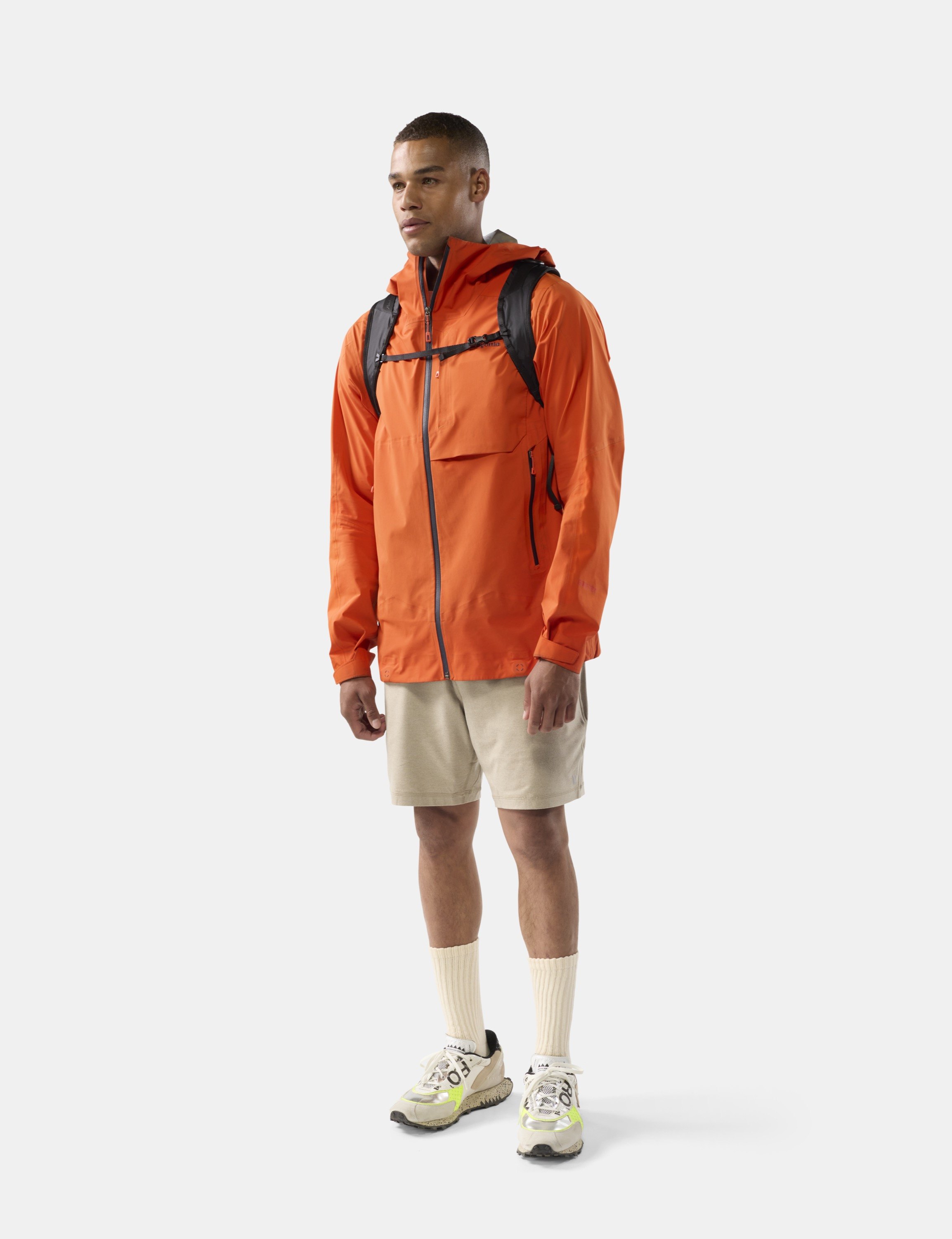 Anorak, Wasserdicht, Herren, Rot-Orange, Shorts