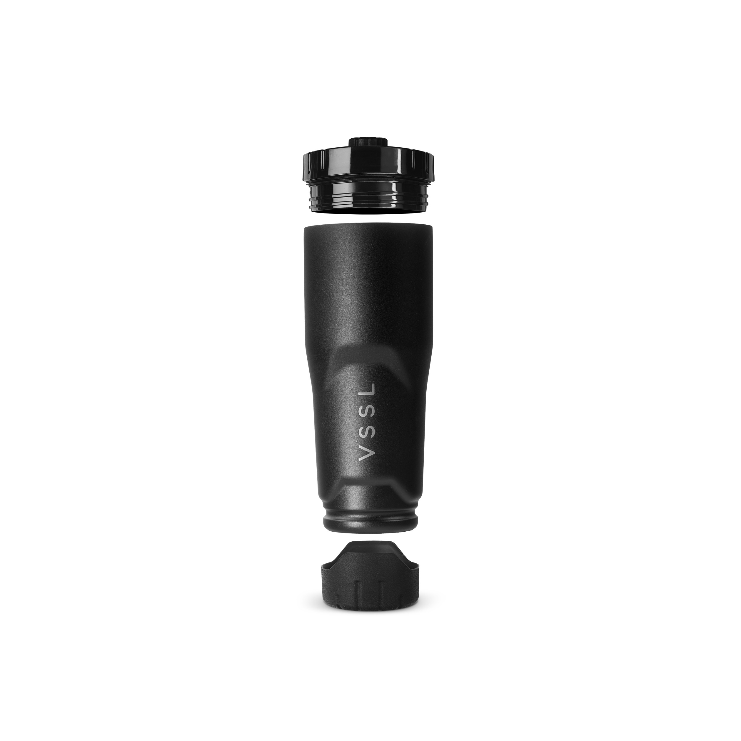 Outdoor-Flasche, Schwarz, Schraubverschluss, Zylindrisch, Abnehmbarer Deckel