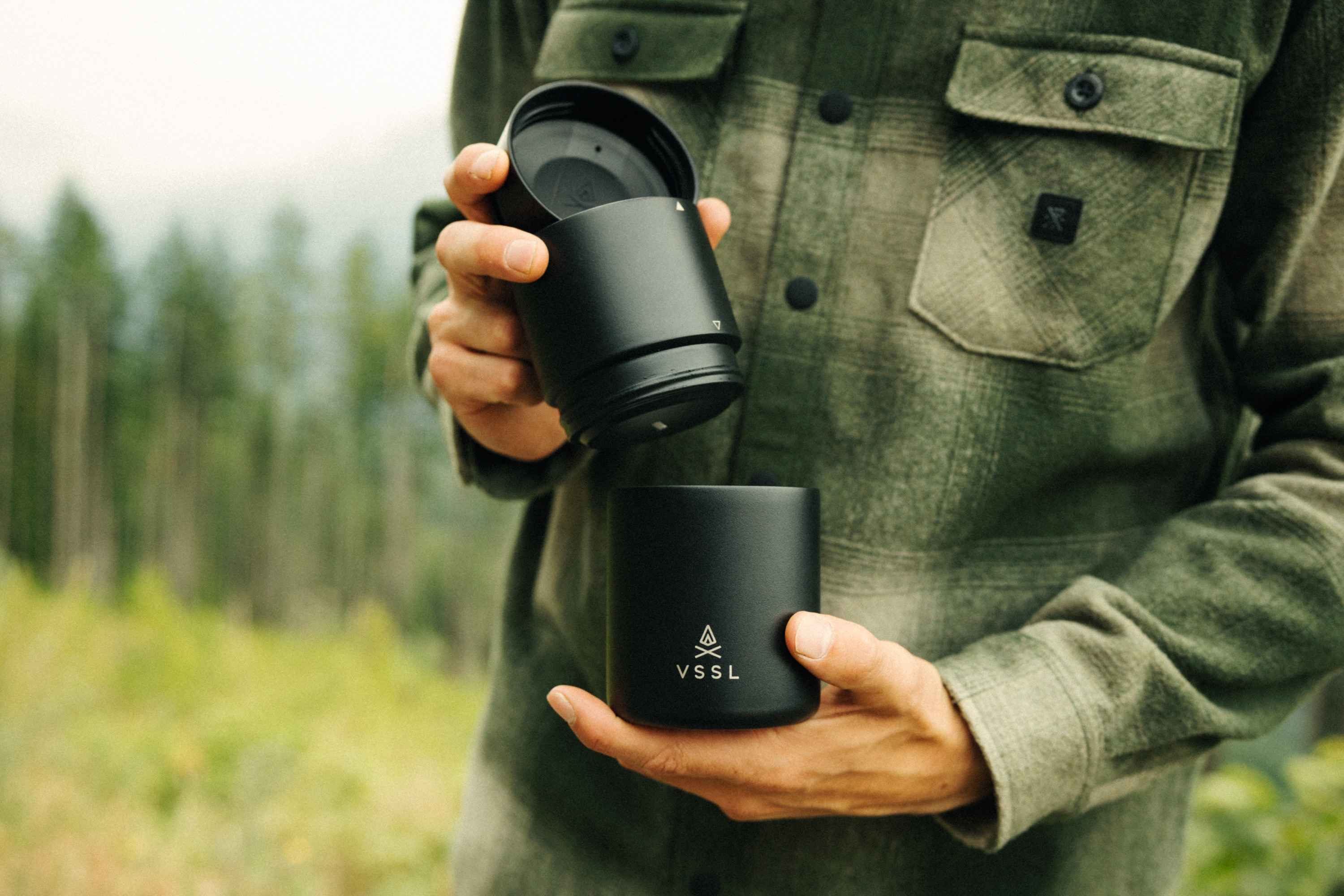 Handkaffeemühle, Kaffeemühle, Schwarz, Zylindrisches Design, Outdoor