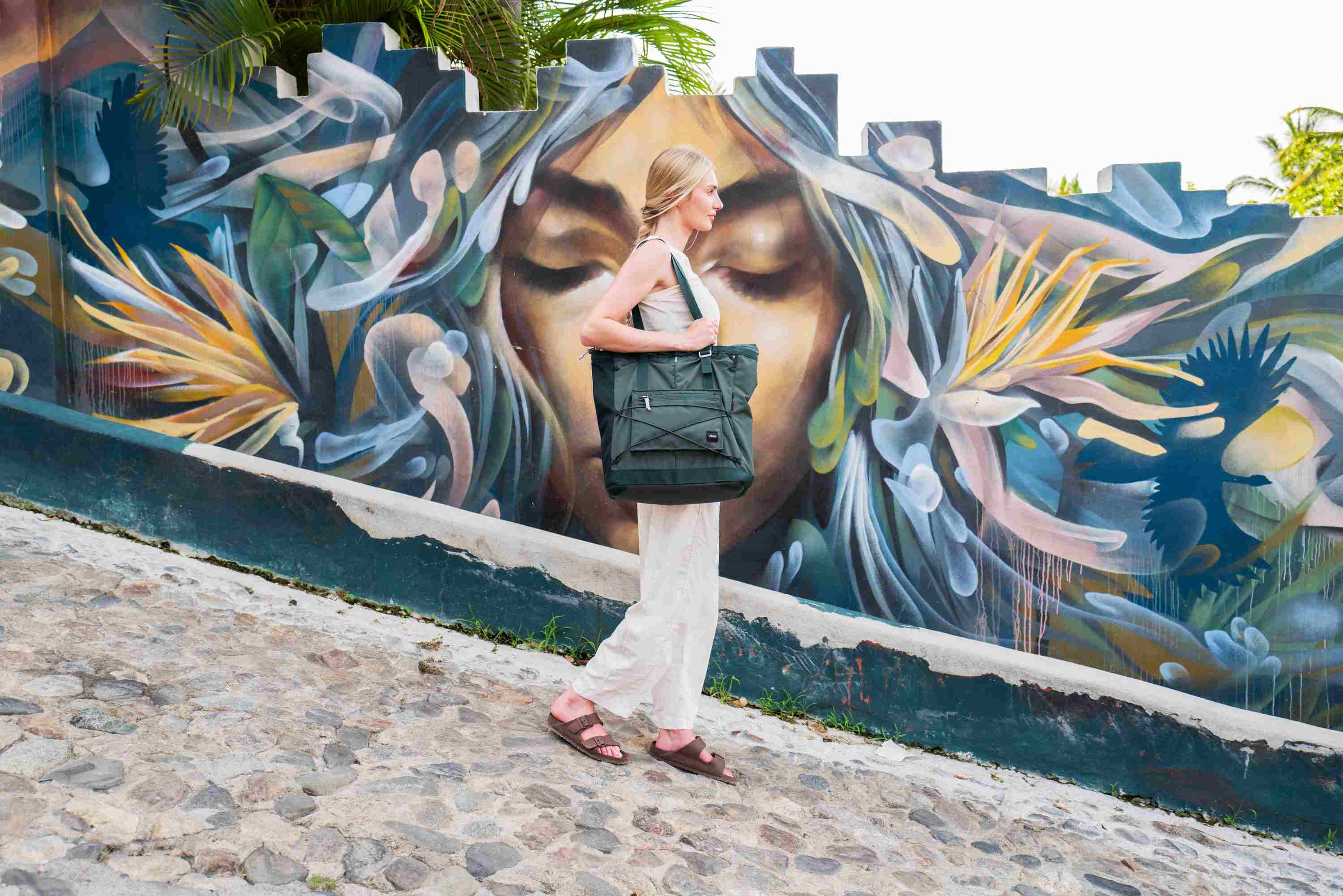 Tote-Tasche, Canvas-Tasche, grüne Tasche, Aufbewahrungstasche, Crossbody-ähnlich