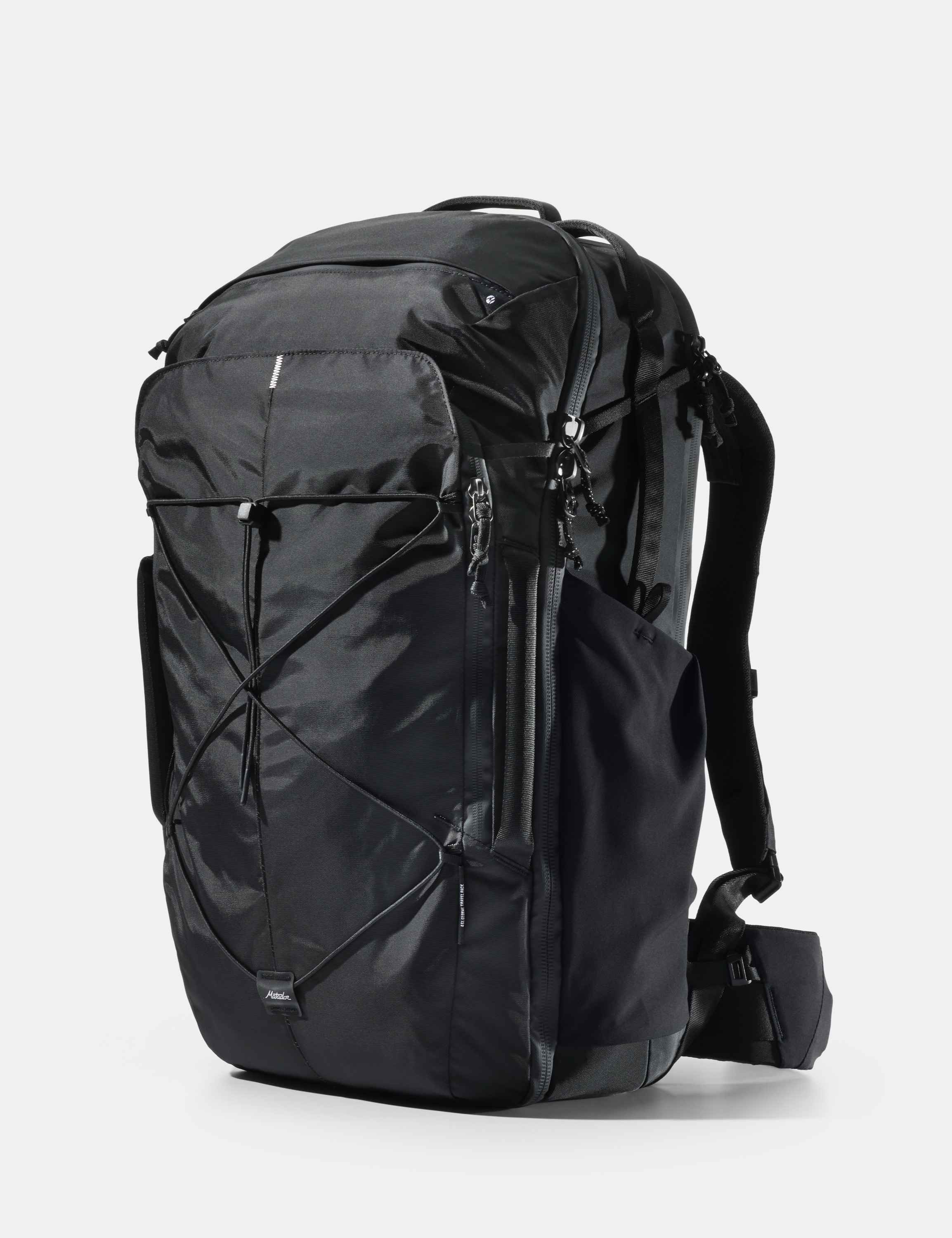 Rucksack, Schultertasche, Nylon, Schwarz, Fronttasche