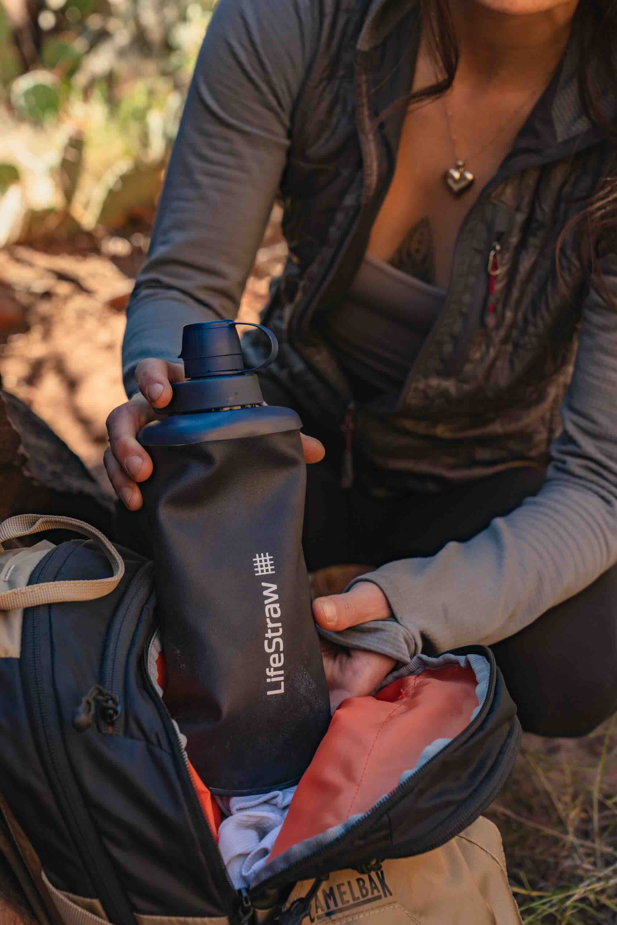 Wasserflasche, Trinkflasche, Rucksack, Outdoor, Camping