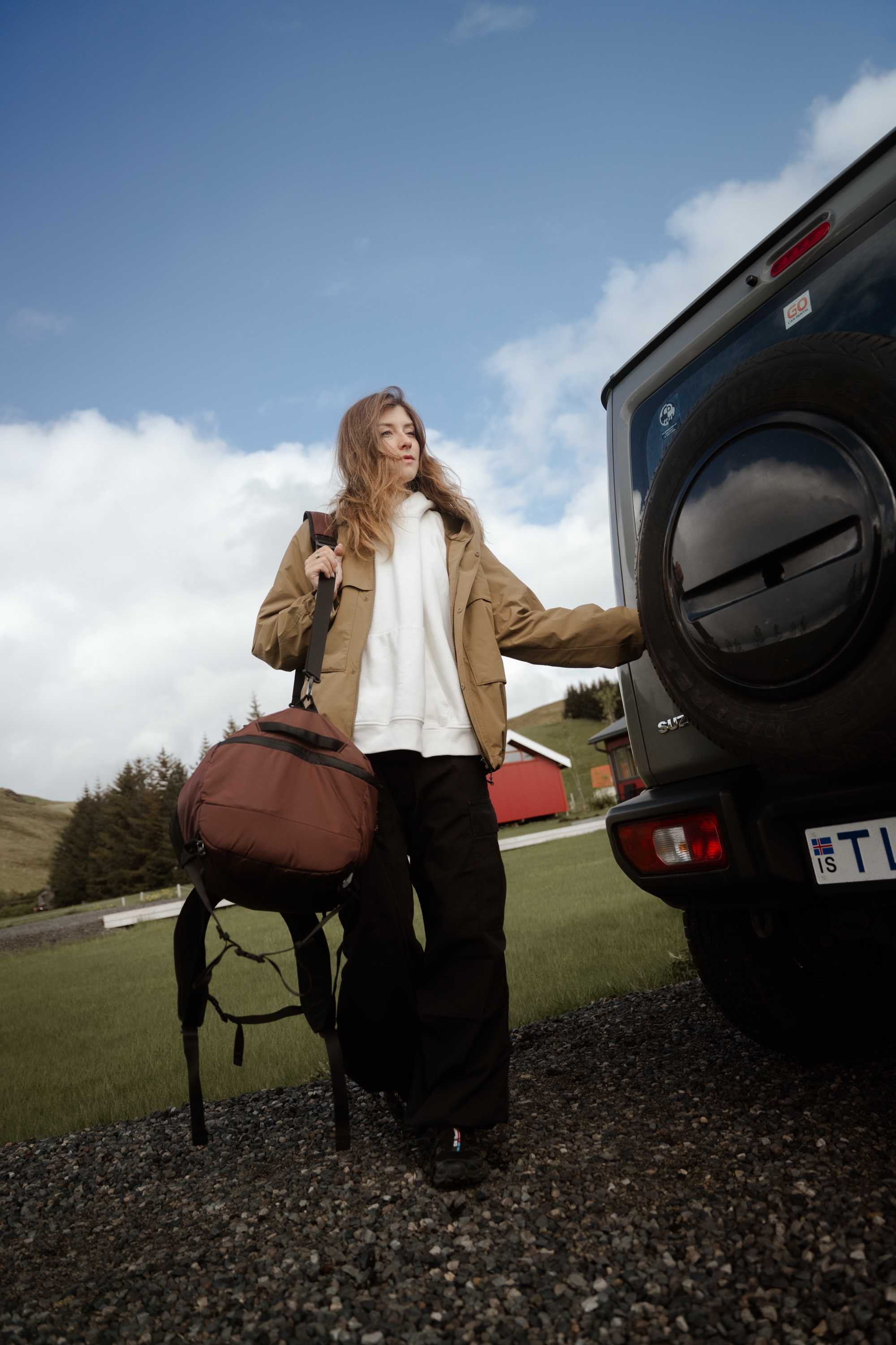 jackets, Mantel, Rucksack, Gepäck, Geländewagen